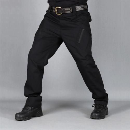 Men Solid Colorckets Zip Outdoors Sports Tactical Cargo Pants Work Trousers