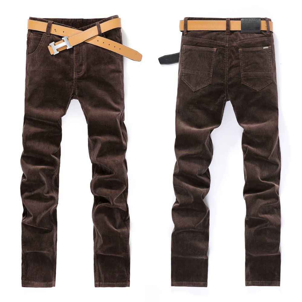 New Autumn Men's Thick Corduroy Stretch Casual Pants Classic Style Khaki Slim Trousers Male Clothes