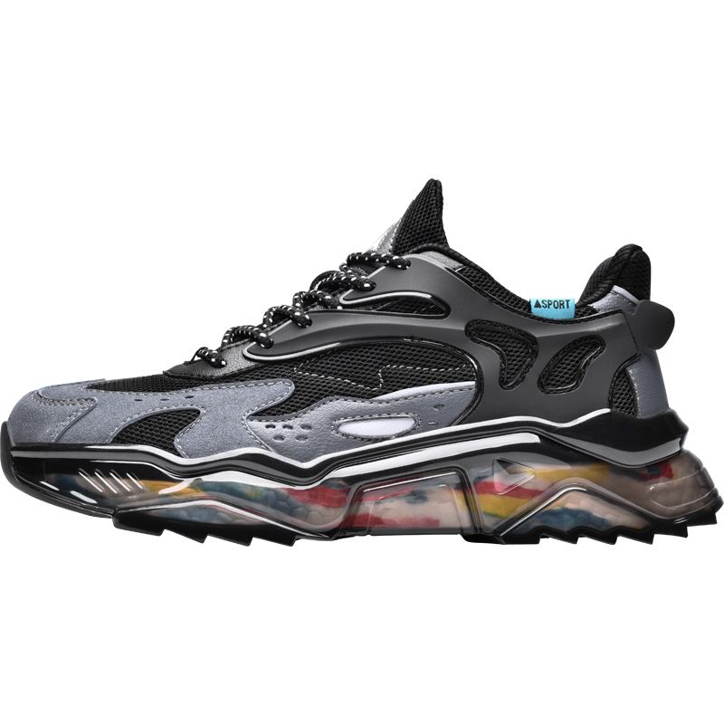 High Quality Men's Shoes Autumn New Popcorn Cushion Sole Running Shoes Jogging Shoes Black Sports and Leisure Street Trend Winter Shoes Clunky Sneaker Men's Trendy Shoes