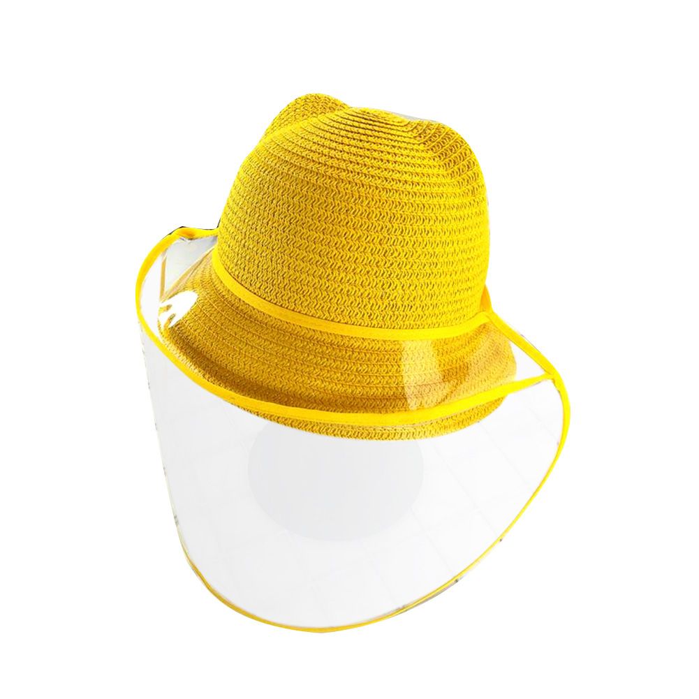 Kid Adult Kitten Ear Protective Anti Saliva Removable Face Shield Straw Hat