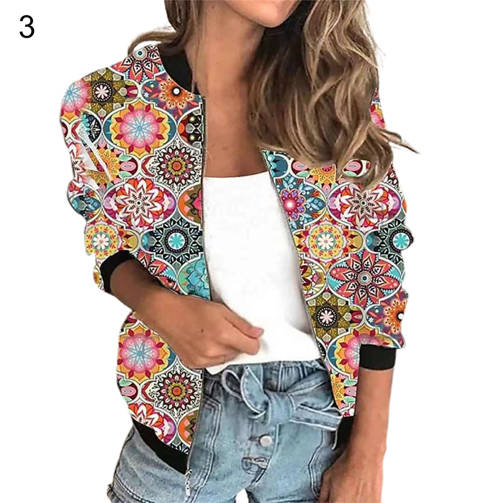 Baseball Jacket Long Sleeve Long Sleeve Digital Print Coat