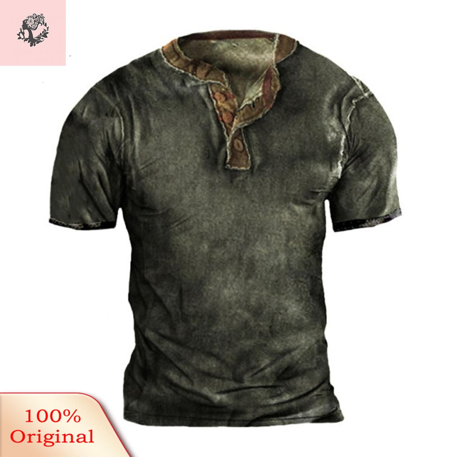 Sunnyheart Summer T-shirt Friendly to Skin Round Neck Men T-shirt