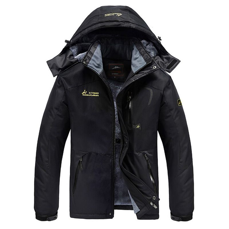 Winter Jacket Men 5XL 6XL 7XL 8XL Thick Warm Parka Coat Waterproof Mountain Jacket Pockets Hooded Fleece Windbreaker Jacket Men