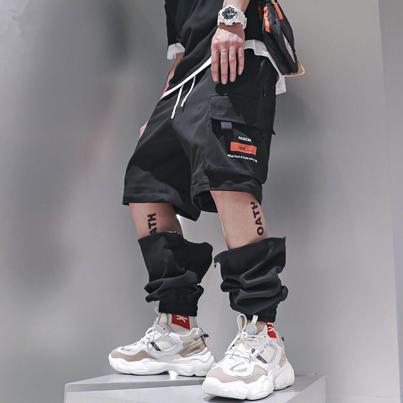 Plus size man Cargo Pants Ankle Length Pants  Removable Knee Length Shorts 2 Choice Wear Thin Summner Bottems Shorts Pants new
