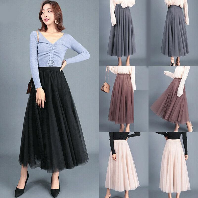 Women Adult Tutu Tulle Skirt Underskirt Petticoat Wedding Princess Ballet Skirt