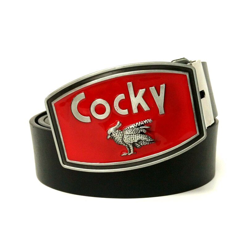 Fashion Belt diy with cocky cowboy buckle metal Cool Belt Buckles For Men black faux leather Mens Belt For Jeans Cinto Masculino