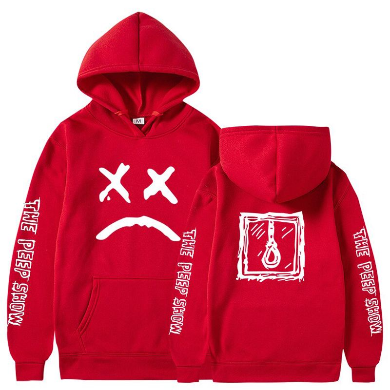 Men Hoodies Lil.Peep Happy Smiling Face Print Winter Fashion Unisex Couple Pullover Streetwear Sweatshirts Male Sudaderas
