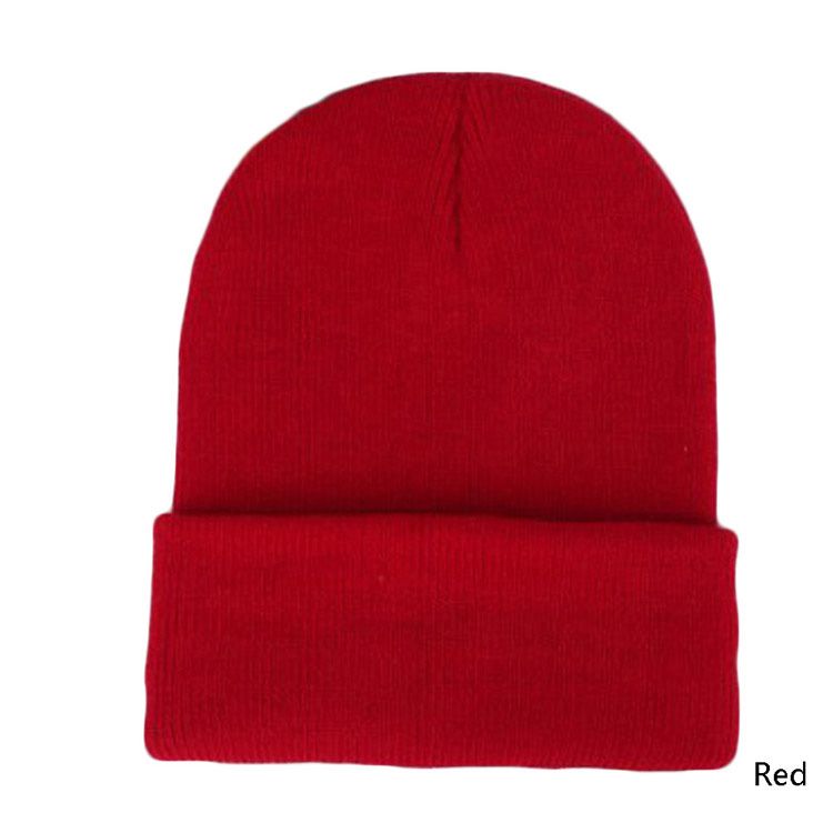 【ALLGOOD】Men's And Women's Autumn And Winter Solid Color Knitted Hat Fluorescent Wool Hat Pullover Cap Cold Cap Beanies Knitted Solid Cute Hat