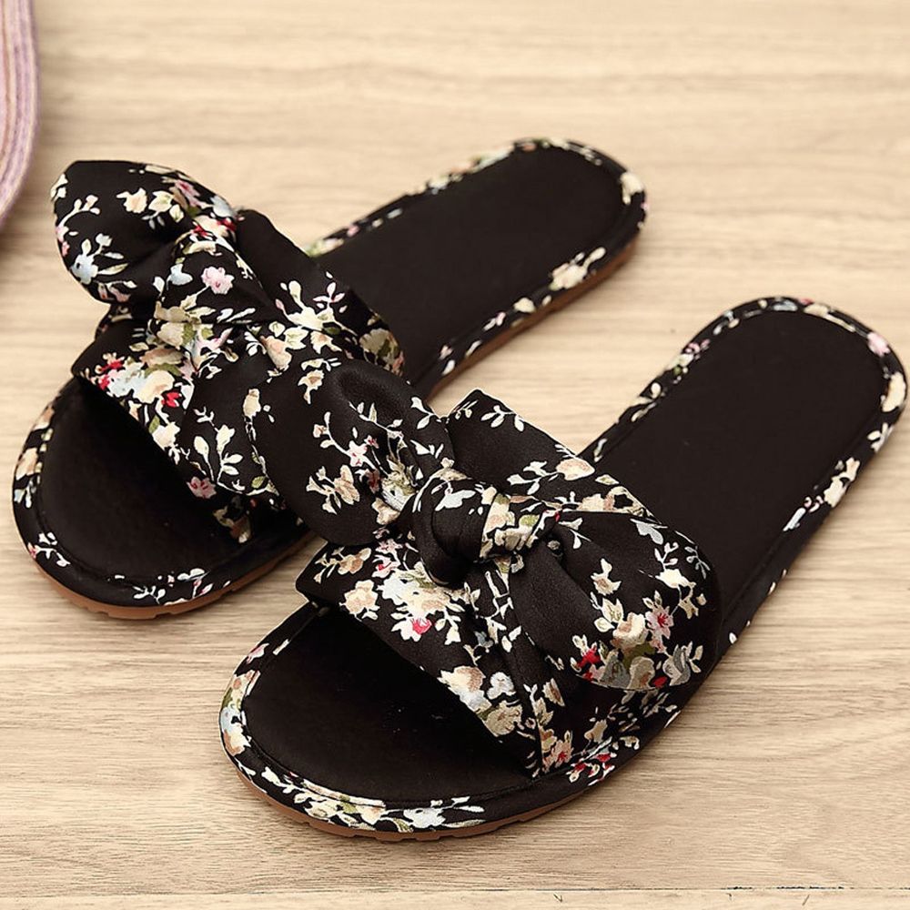 Shoes For Women New Casual Shoes ClearanceWomen SliFashion Bowknot  Soft Sole Home Bathroom Slippers Beach Sandals