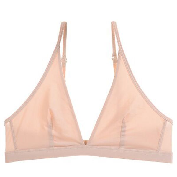 Ultra-thin bra underwear female no steel ring no sponge hanging neck comfortable big chest small bra triangle cup
