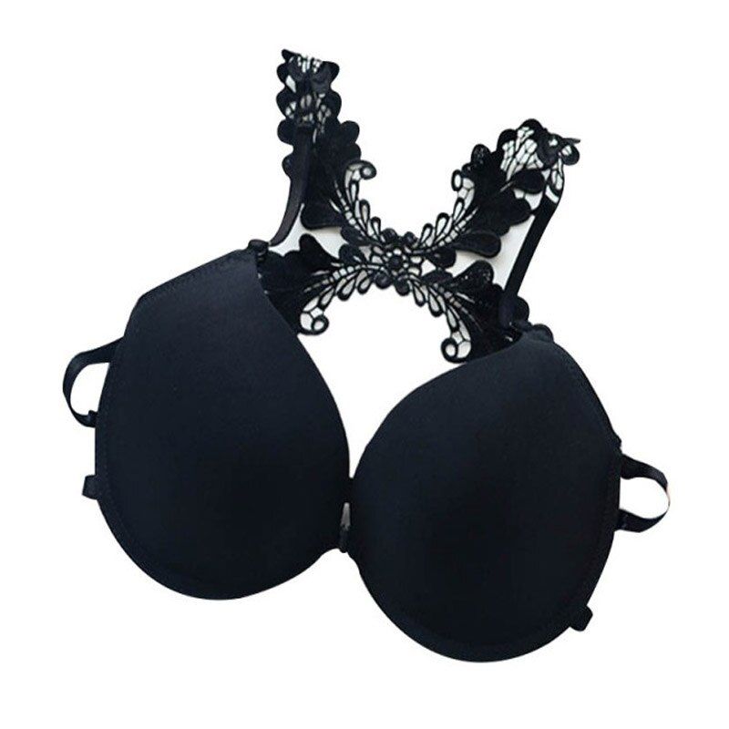 ROPALIA Women Frontal Lace Push Up Bra Seamless Bras Racer Back Front Closure Bralette