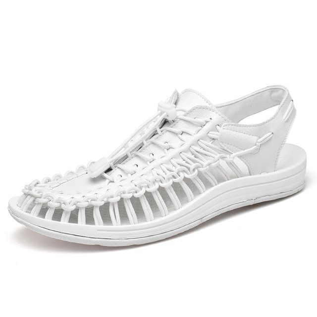 Fashion Brand Sandals Men Handmade Weave Hollow Shoes Outdoor Non-slip Beach Sandals Lightweight Breathable Men Sandals Big Size