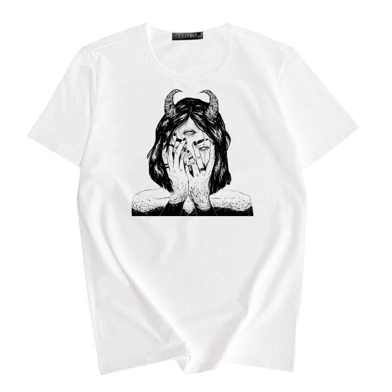 Women's T-shirt Retro Vegetarian Shirt Women's T-shirt Harajuku Cool Girl T-shirt Punk Clothing Top Harajuku T-shirt