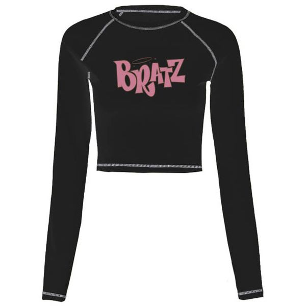 Female T-shirt y2k Vintage T-shirt Street goth T-shirt Harajuku black Women Short Sleeve Tee Tops BRATZ Print roupas femininas
