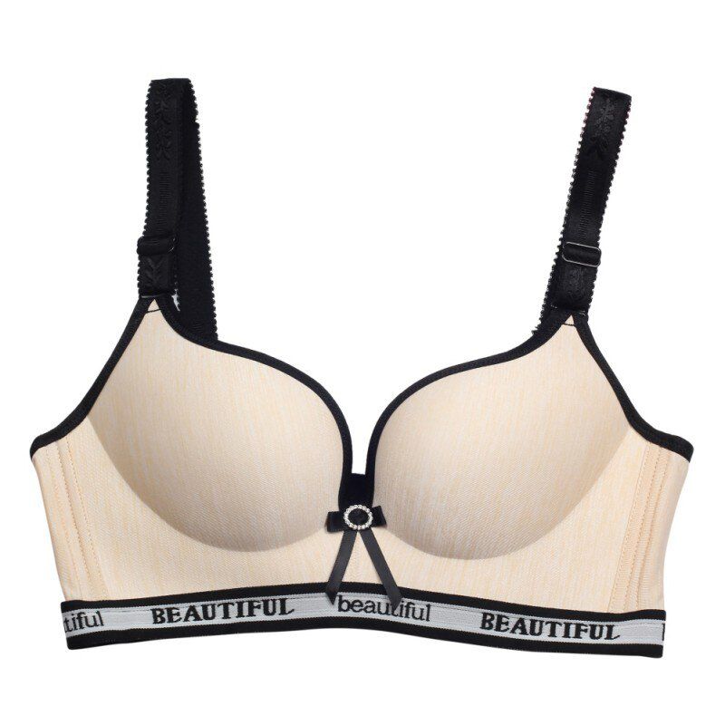 Lingerie Women Stylish Ice Silk Push Up Bra Letter Print Convertible Straps Bralette Bras Underwear Plus Size 2018