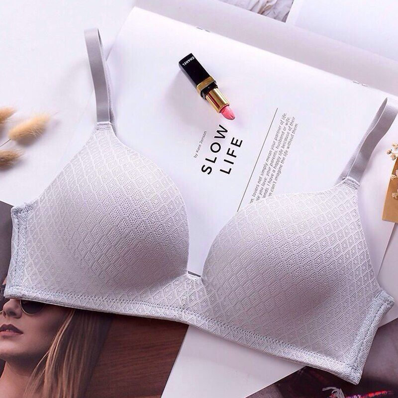 GUMPRUN   Push Up Gather Lace Underwear Bra For Women Backless Lingerie Wire Free Bralette Seamless Bras For Womens