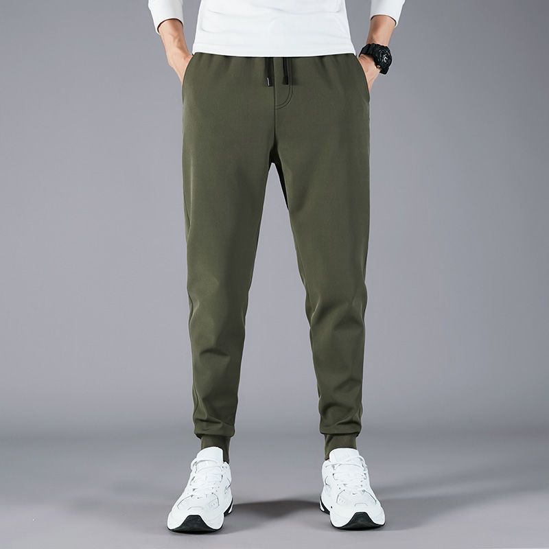 Men Sports Pants Autumn Slim Microelasticity Casual Pants Men Trend Sweatpants Male Solid Color Pencil Pants Men Clothes