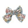 Fashion Women Solid Color Flower Print Bow Hairpin Hair Clip Barrette cessory