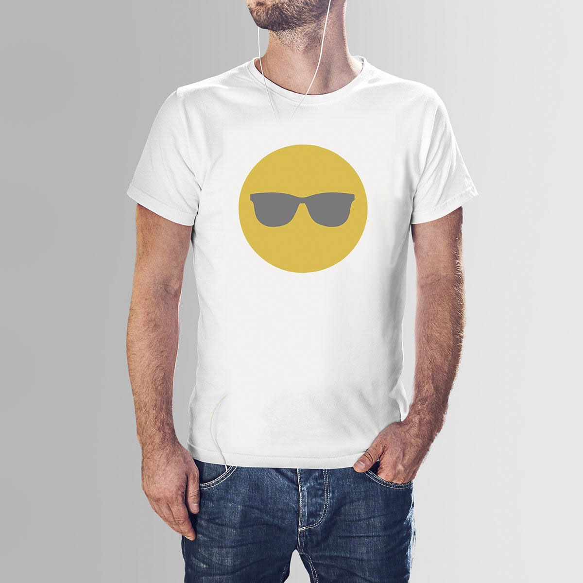 White Cotton Emoje HNH  T-shirt For Men