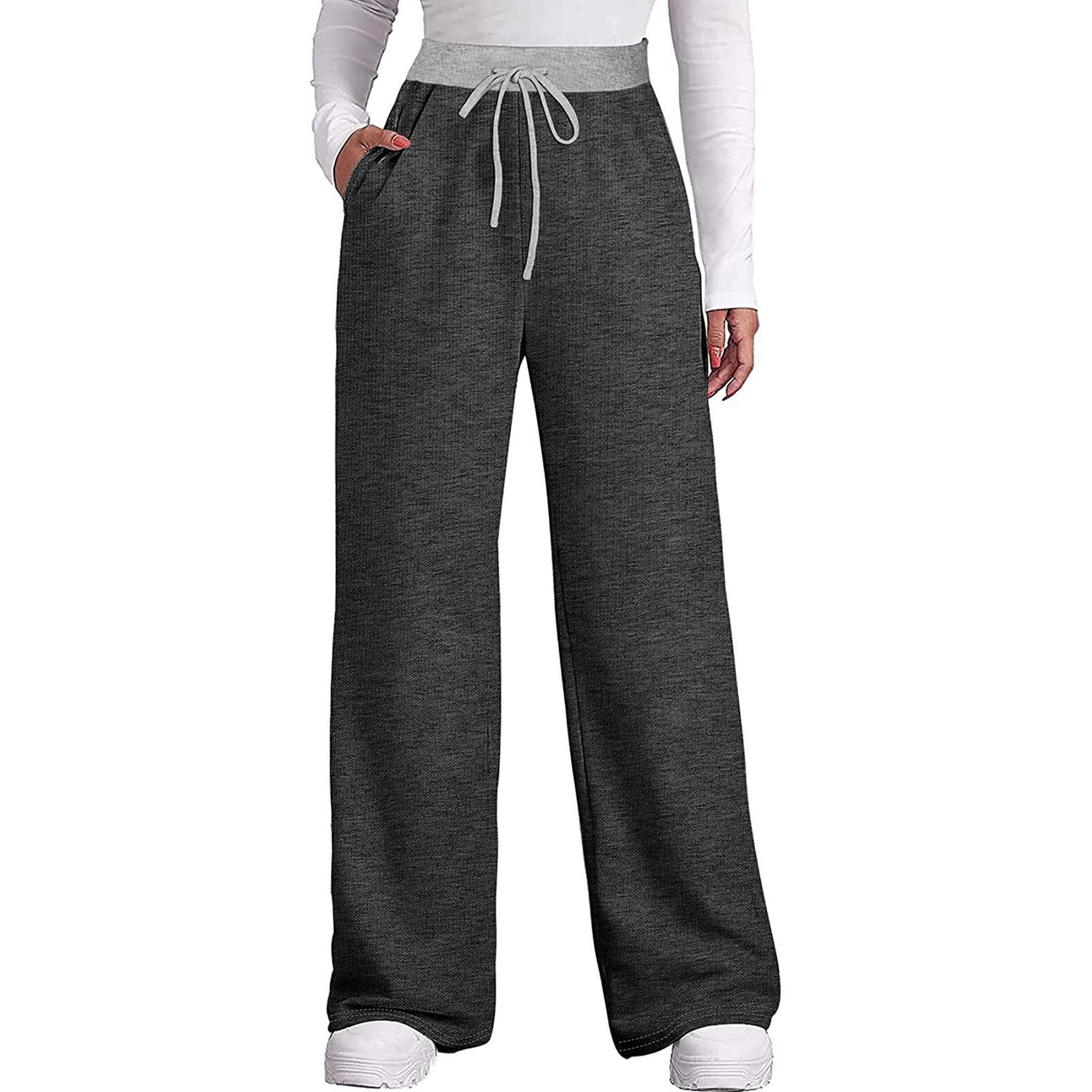 Lady Trousers Solid Color Casual Women Pants