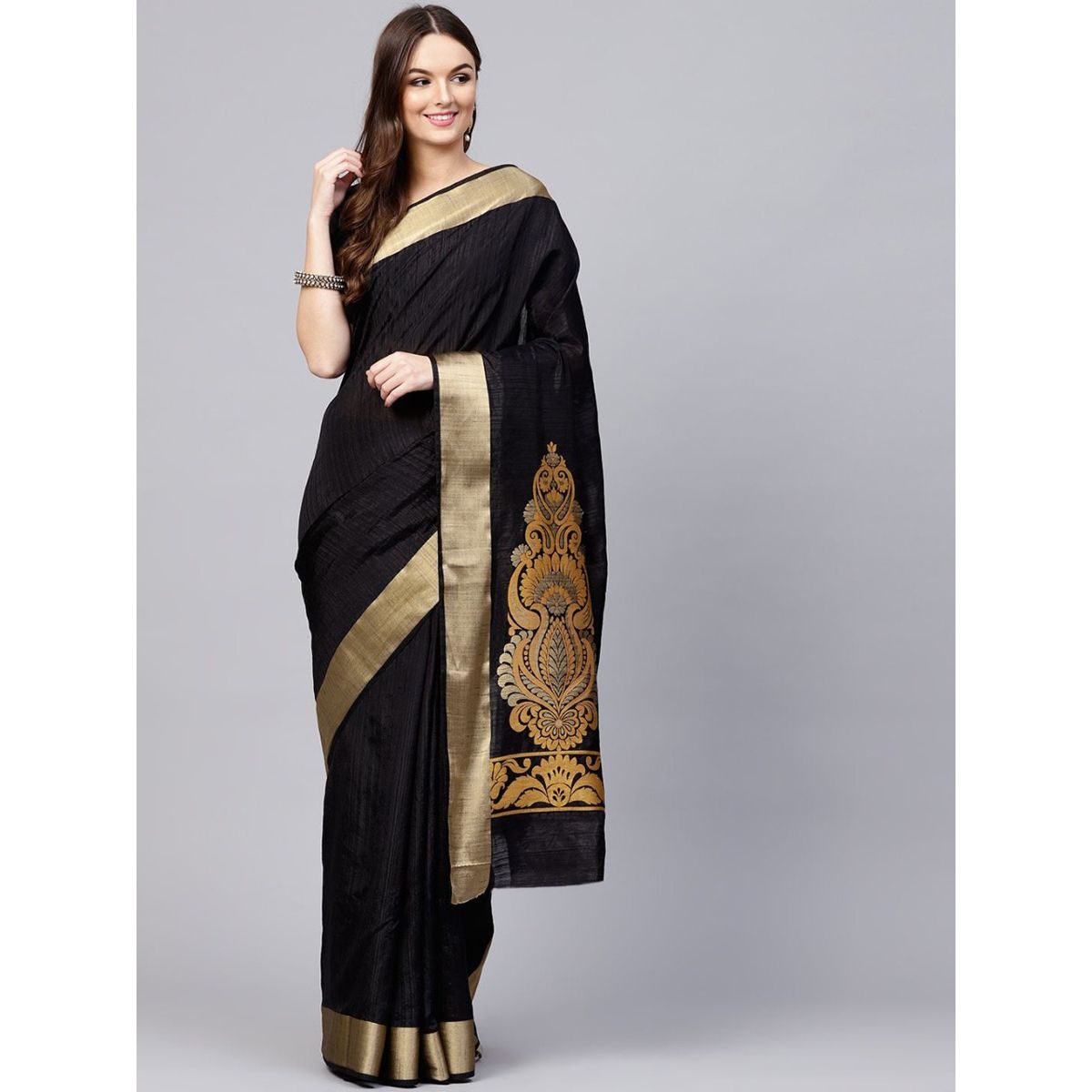 Latest Designed Exclusive Printed Silk Saree With Blouse Piece For Women-8