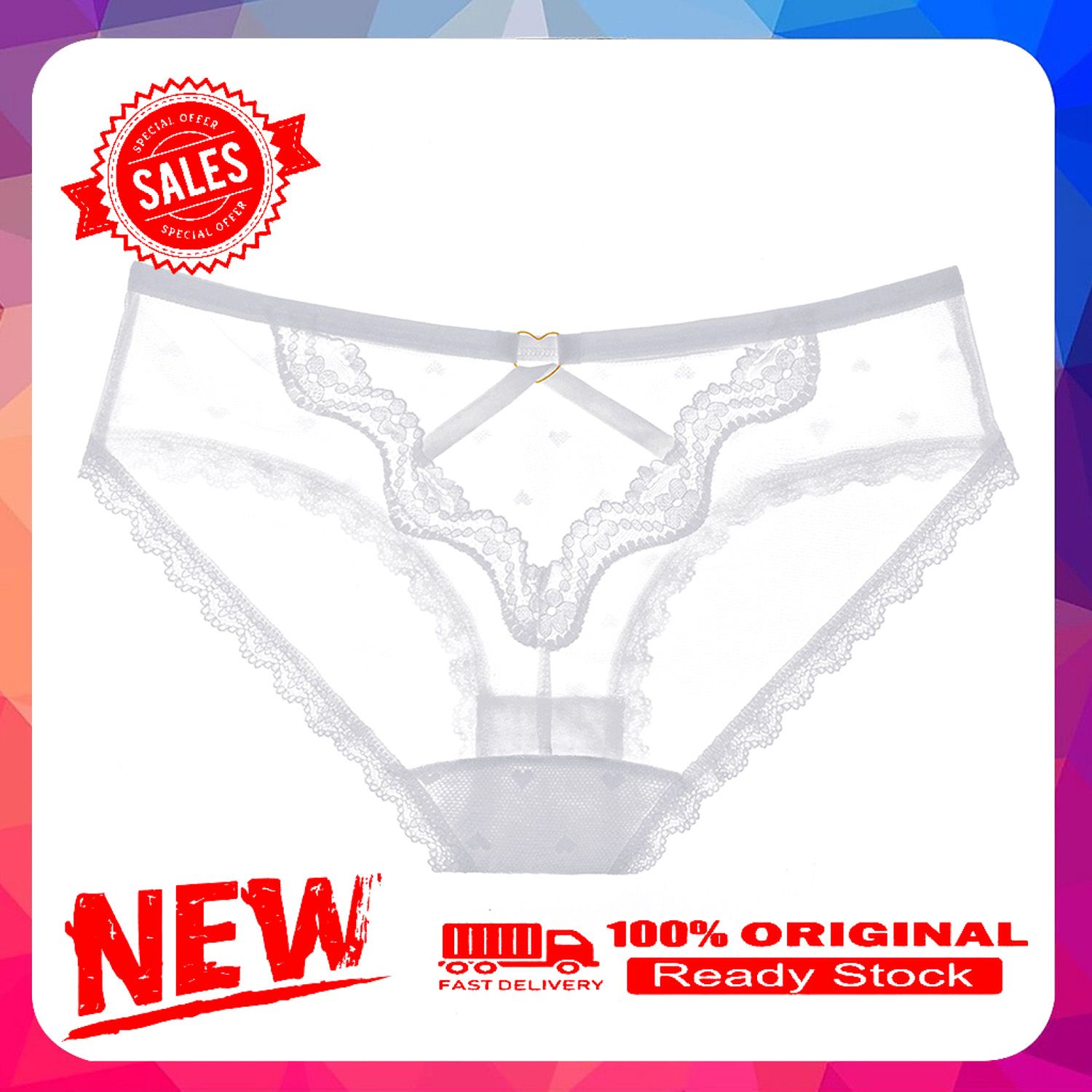 Panties Low Waist  Erotic Nylon Hollow Lace See-through Thong for Honeymoon