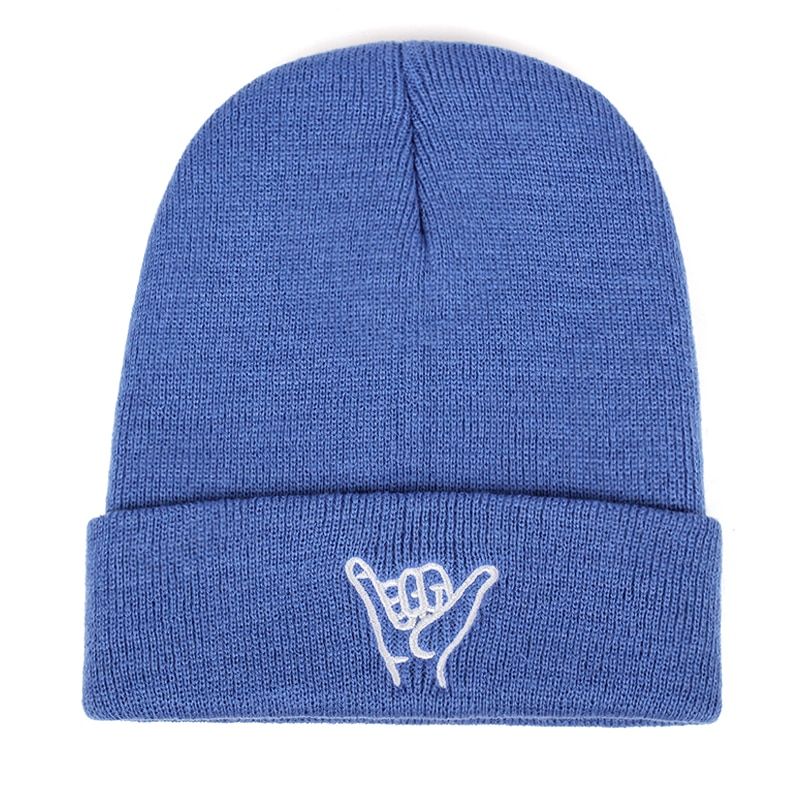 New gesture embroidery wool hat men women's autumn and winter universal warm hats outdoor windproof cold cap casual wild caps