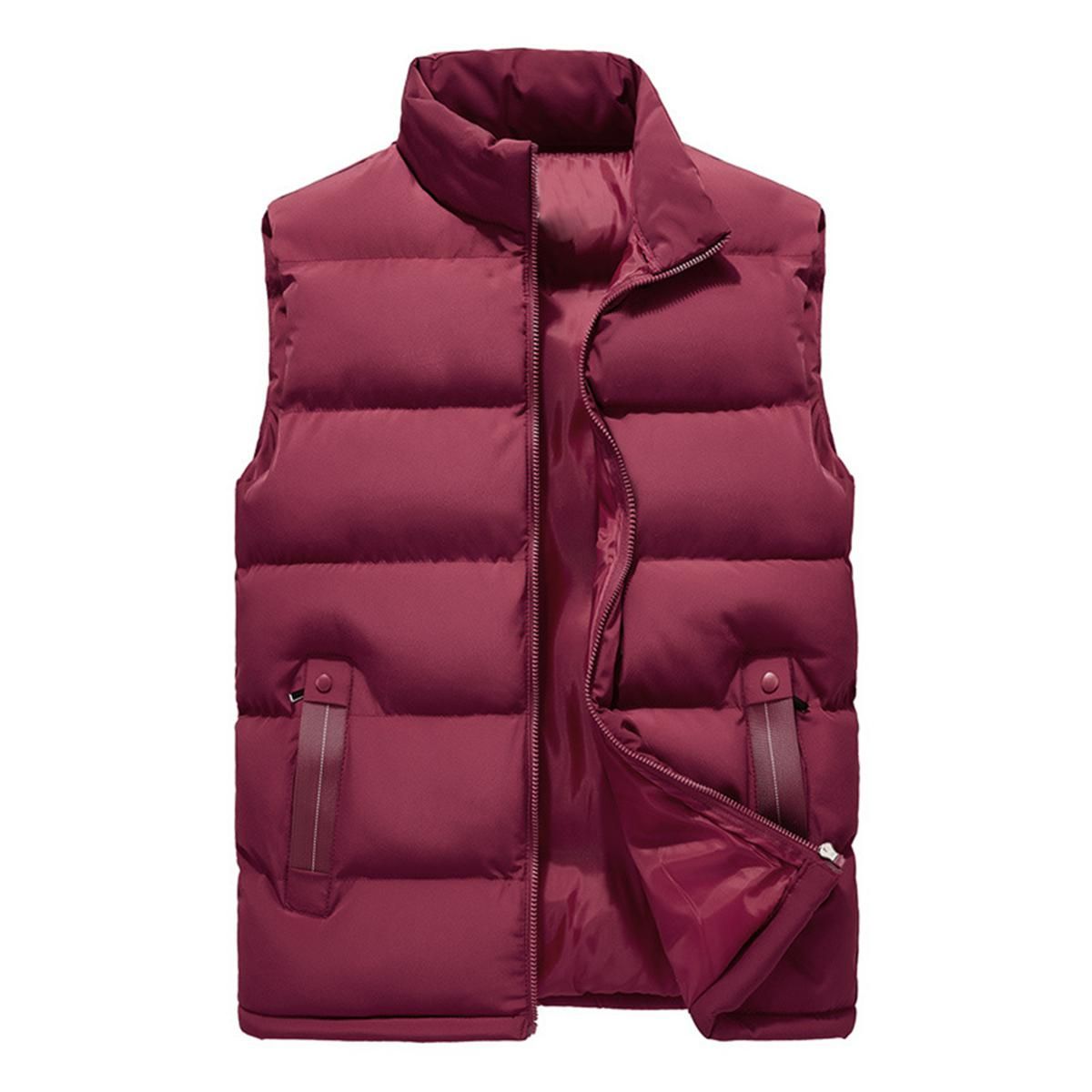 Men Waistcoat Antifreezing Stand Collar Men Casual Waistcoat