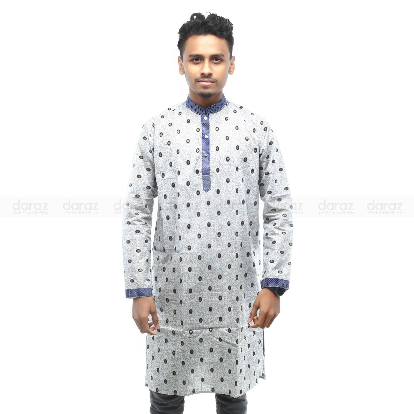 Special Solid Colour Printed Cotton Panjabi For Mans