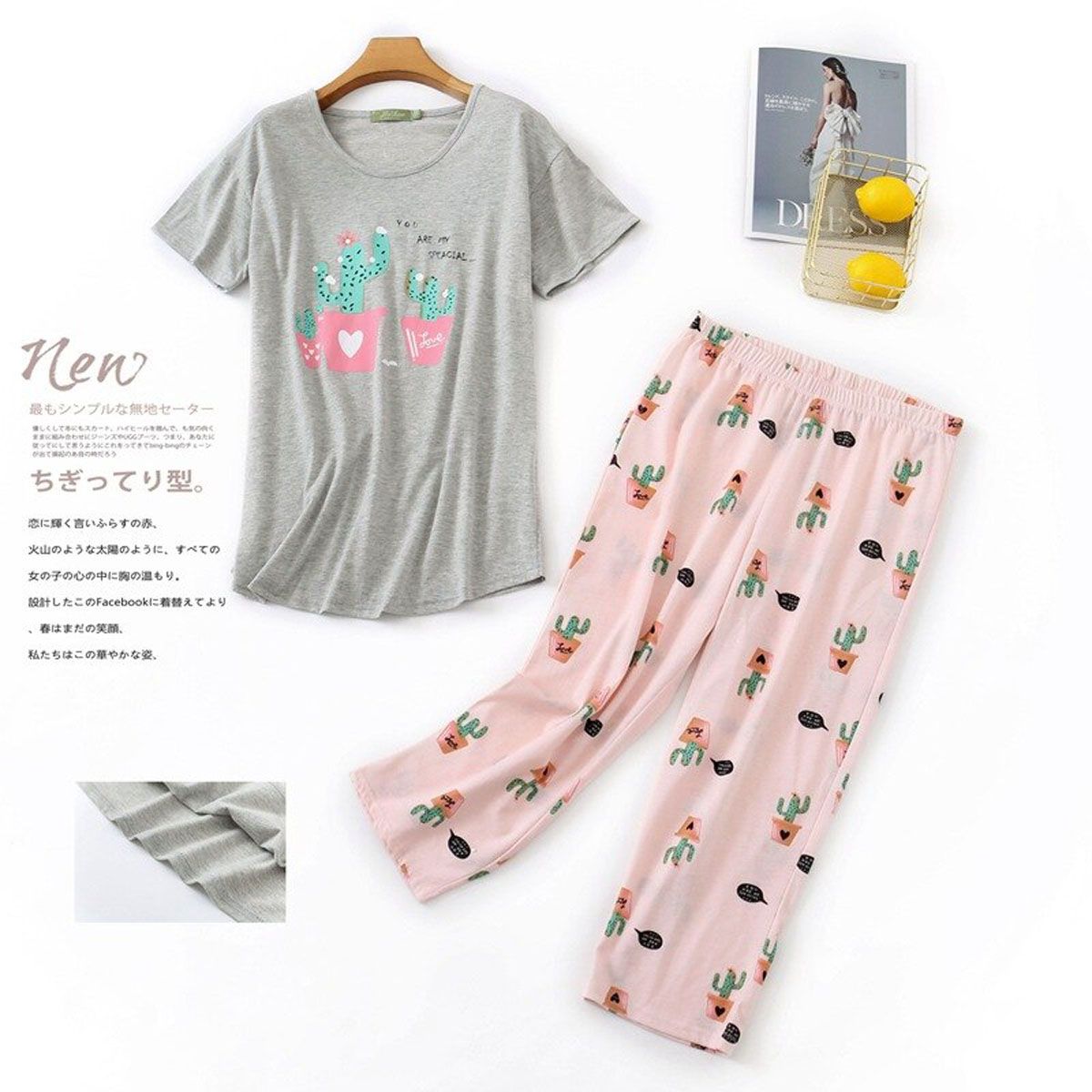 Plus size summer casual pajamas sets women Summer short sleeve cropped trousers cozy sleepwear women pyjamas 130kg
