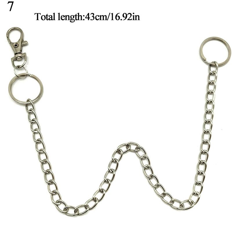 2 Layer Rock Punk Hook hip-hop Pants Chain Waist Belt Acrylic Candy Color Metal Silver Chain Belts for Women Trouser Accessories