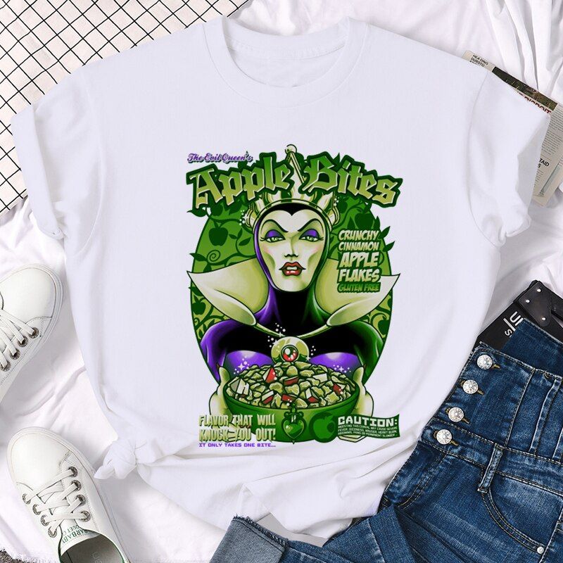 Disney Y2k Anime Villain Bad Girl Kawaii T Shirt Women Funny Cartoon Aesthetic T-shirt Grunge Graphic Tshirt 90s Top Tees Female