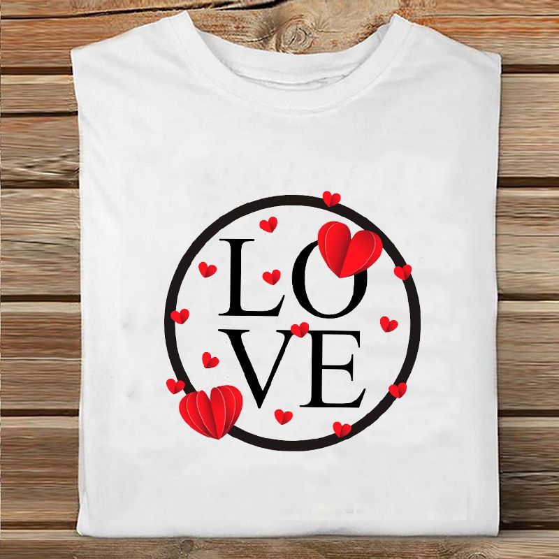 WVIOCE Women Leopard Love Heart Fashion Casual Cute Cartoon Printed Clothes Print Tshirt Female Top Ladies Graphic T-shirt 26662