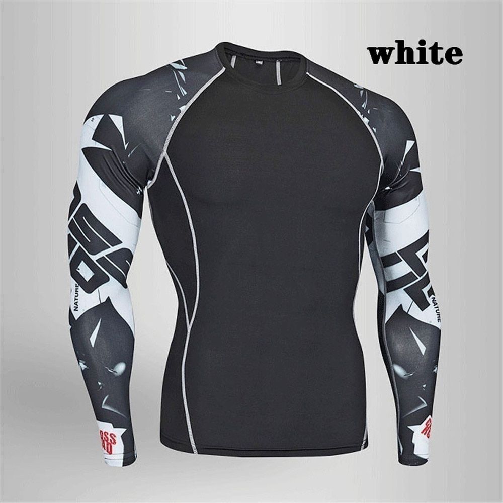 Men Quick Dry Fitness Tees Outdoor Sport Running Climbing Long Sleeves Tights Bodybuilding Tops Gym Train Compression T-shirt