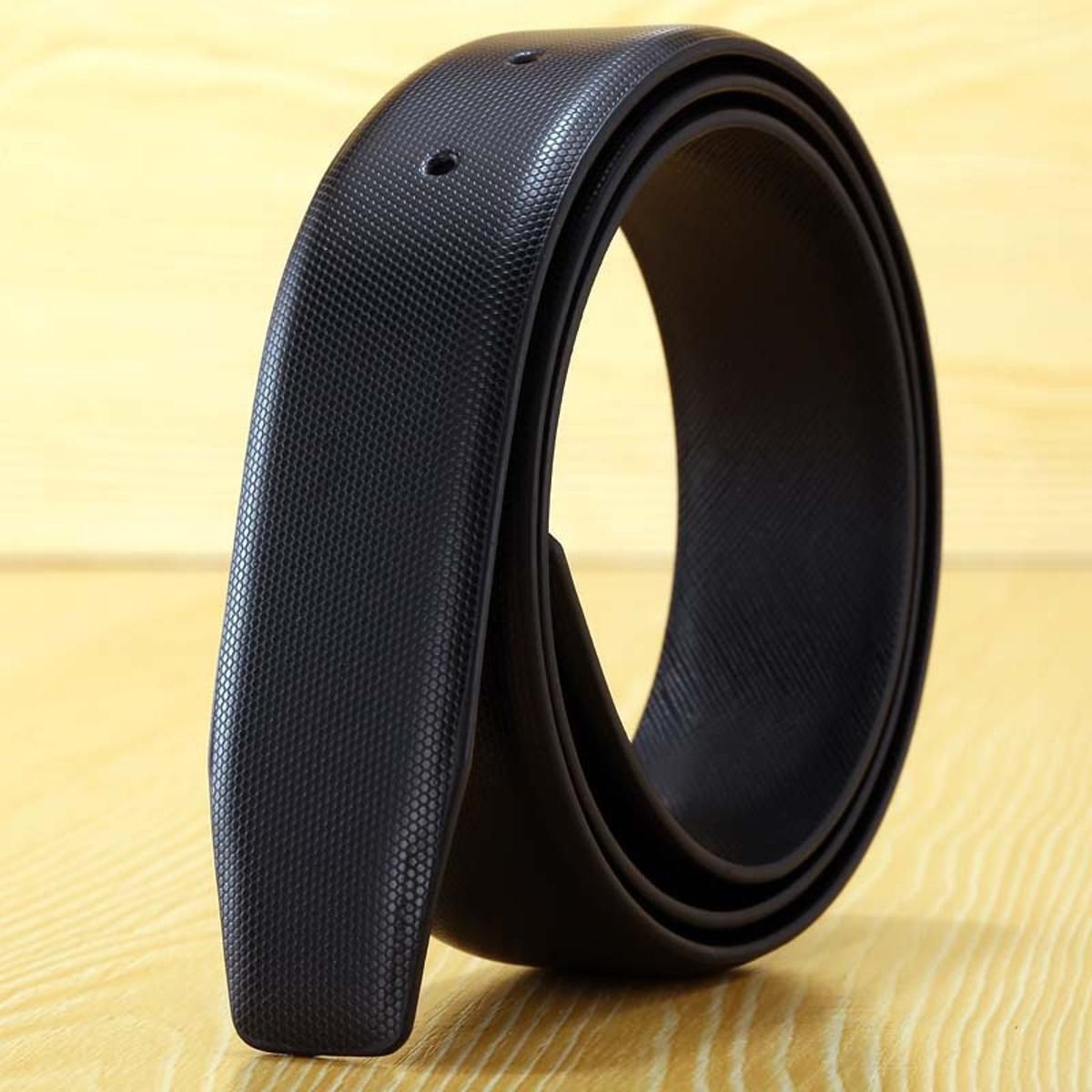 VOHIO White Designer Belts for Men Body Belt brand women Male Smooth Buckle Belt 3.2CM Brown Leather No Buckle