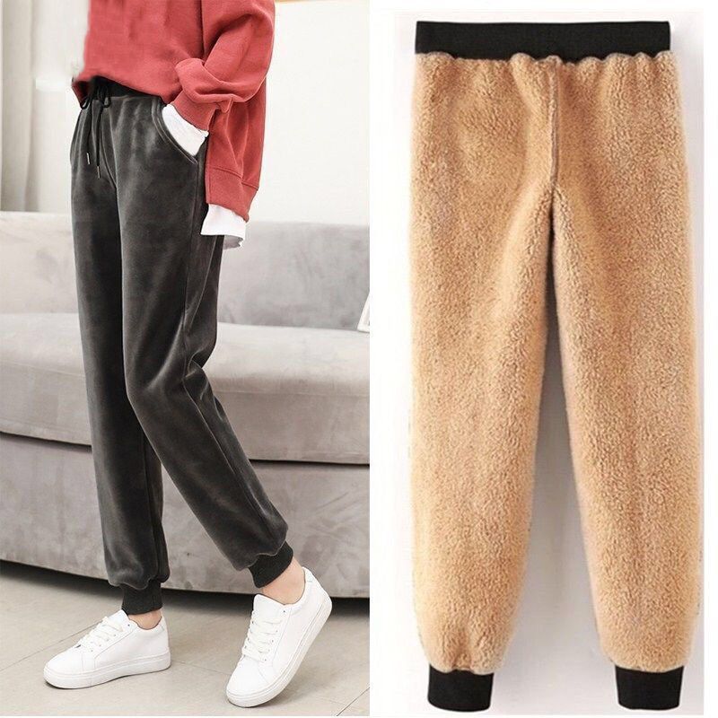 Autumn Winter Harem Warm Pants Women's Velvet Casual Pants Women Loose Winter Causal Women Trousers M-XL