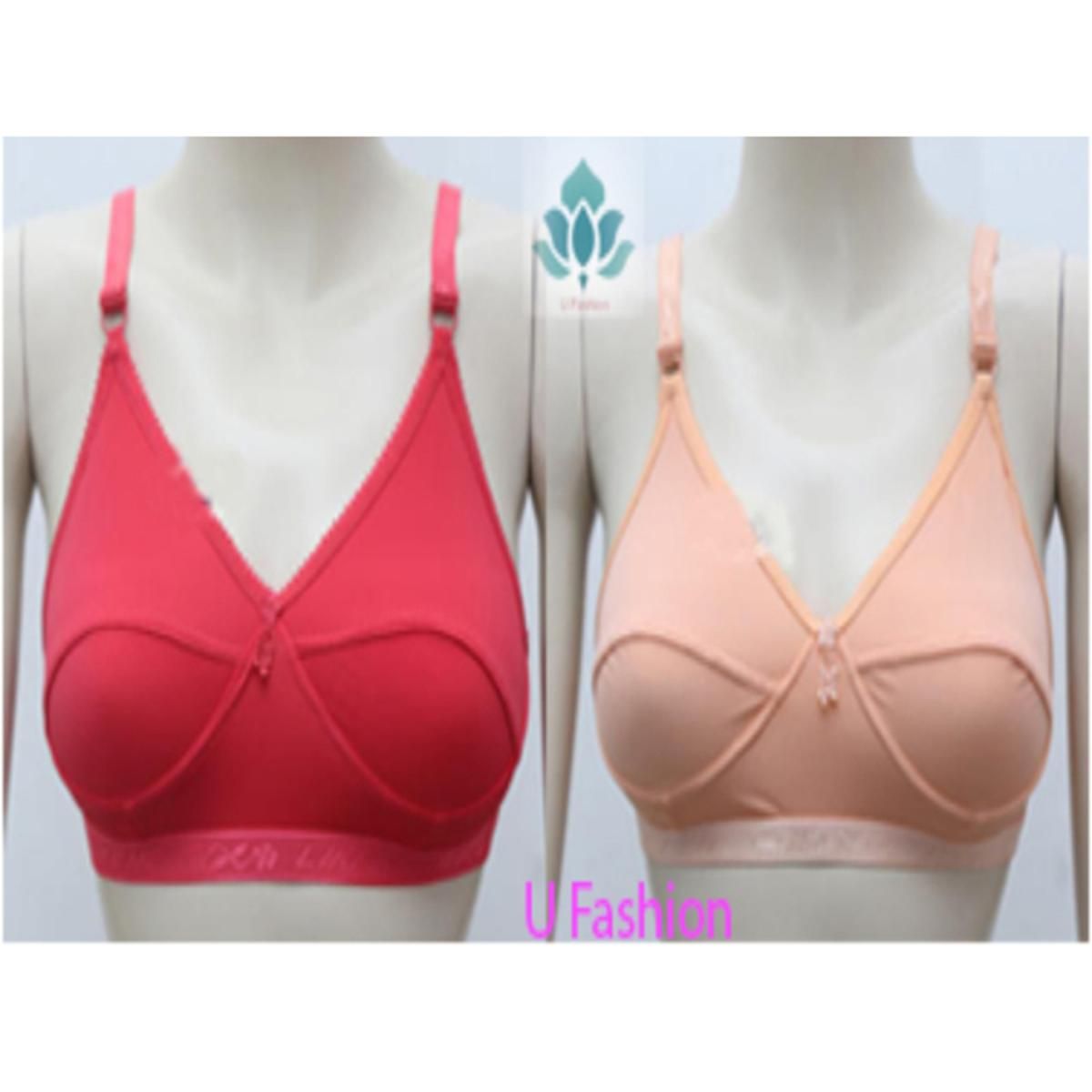2 Pieces Streachable Super Soft Multicolor Bra for Woman