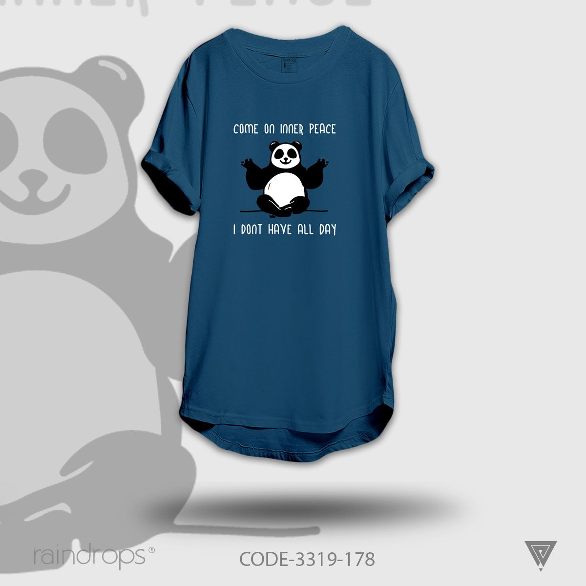 Raindrops Premium T-shirt Come on inner peace i don`t have all day Designed Half Sleeve Ocean Blue T-shirt For Women