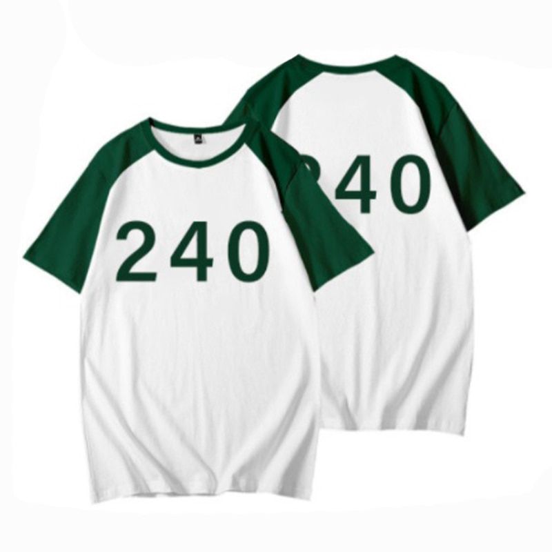 2021 Hot Korean Teleplay Squid Game Costume Tops 456 218 001 067 Number Print T-shirt Men Women Hop Casual Oversized T Shirt
