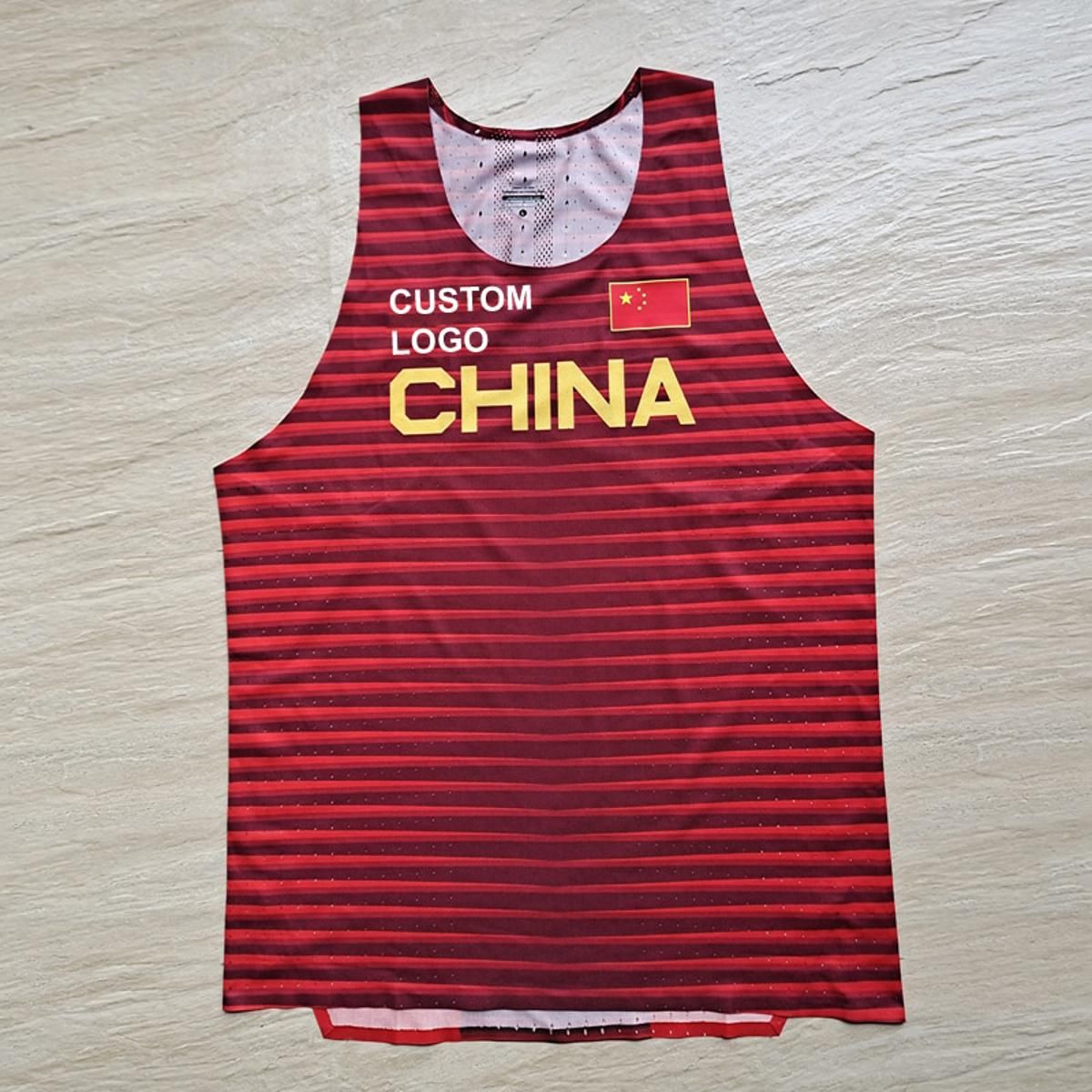 UGANDA Stripes Man Fast Running Net Breathable Vest  Speed Professional Athlete Track Field Singlet Customizable Logo