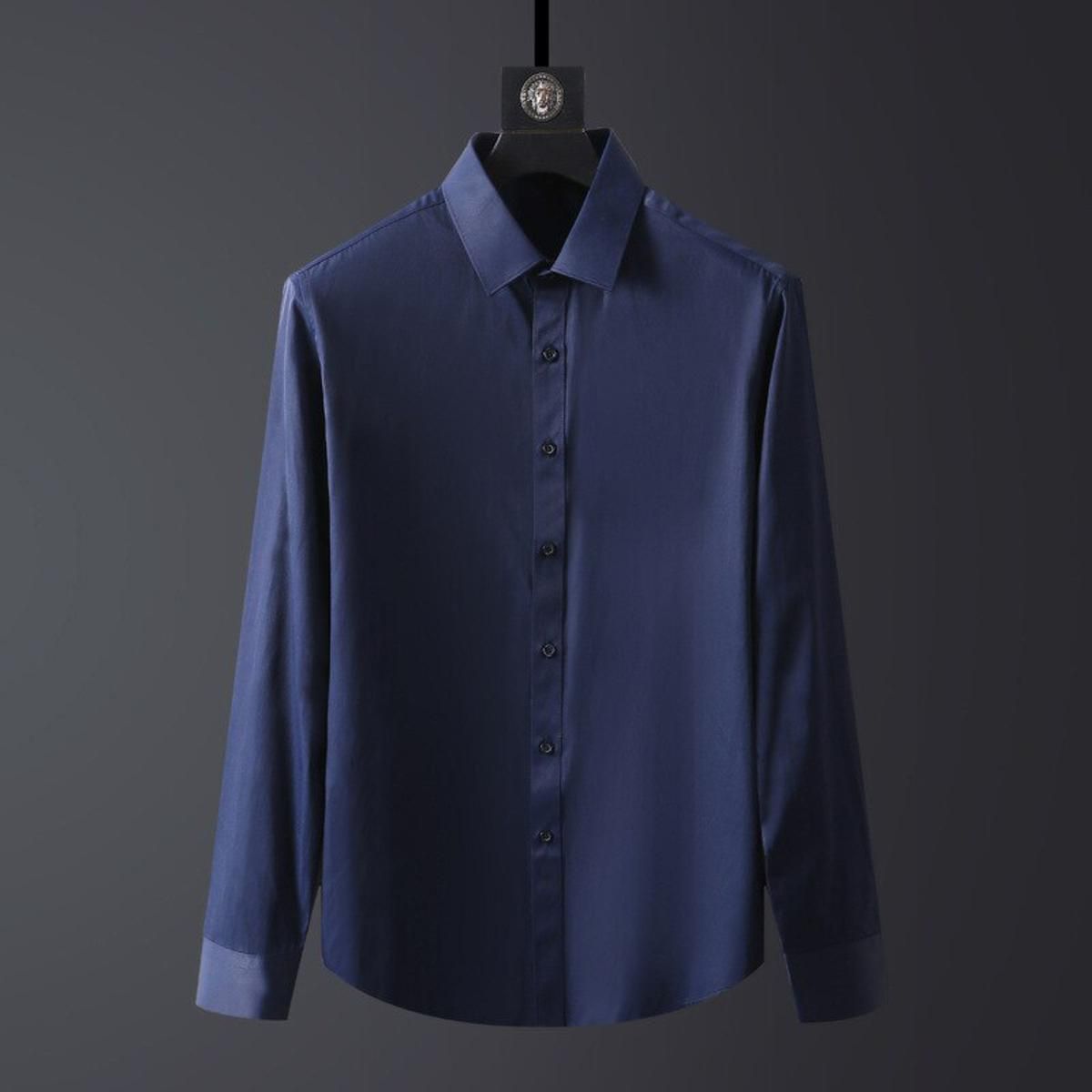 Plus Size 7XL 8XL 9XL Men's Solid Color Business Formal Shirt Dress Office Black White Loose Casual Non-iron Shirt Male Brand