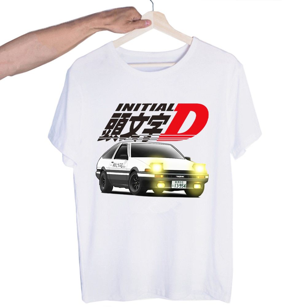 Drift Japanese Anime AE86 Initial D T-shirt O-Neck Short Sleeves Summer Casual Fashion Uni Men And Women Tshirt