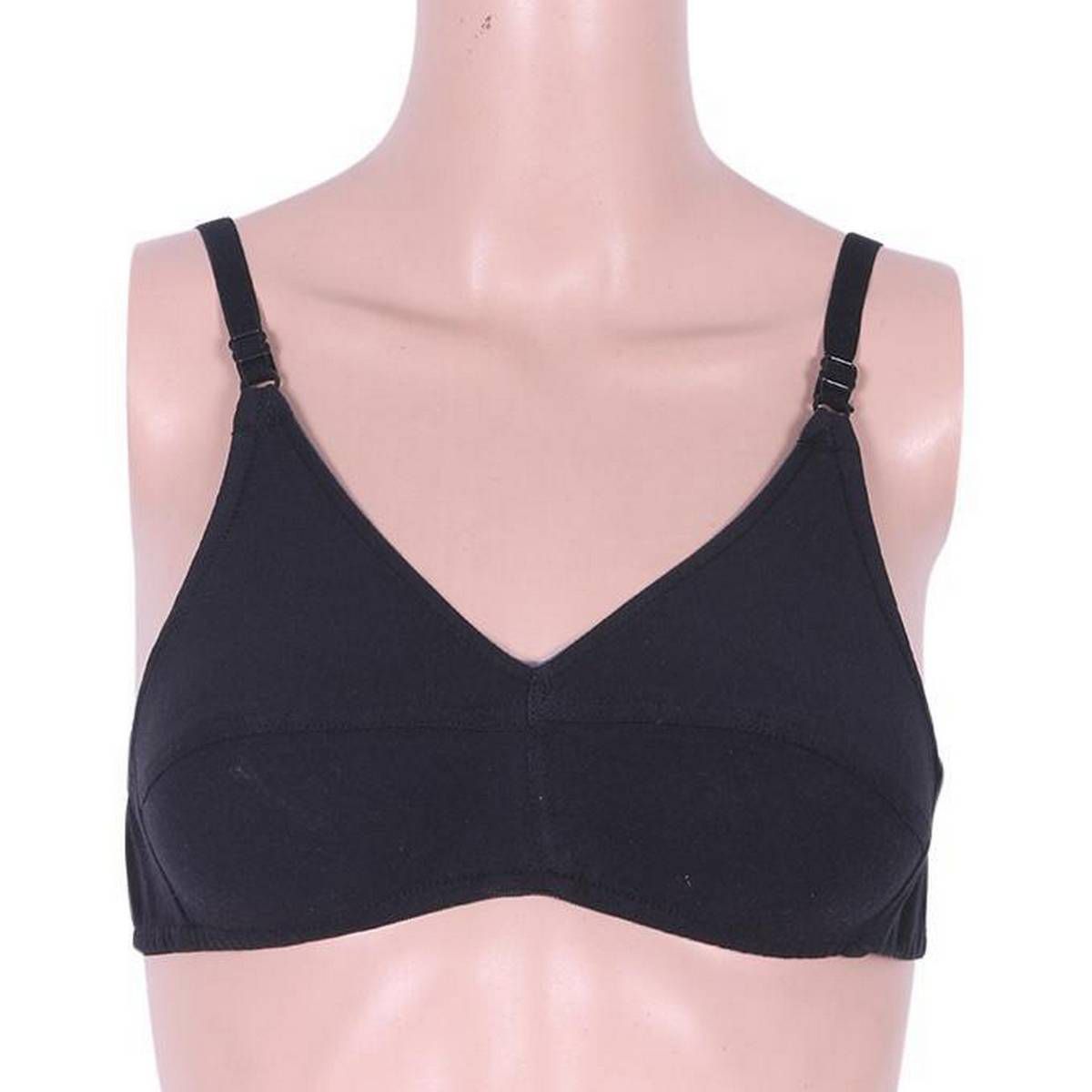 Black Color Cotton Bra For Women
