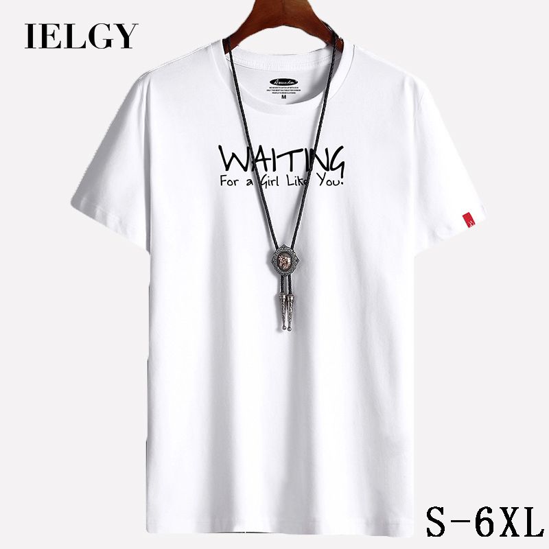 IELGY Men's oversized, short-sleeved t-shirts, casual, trendy tops