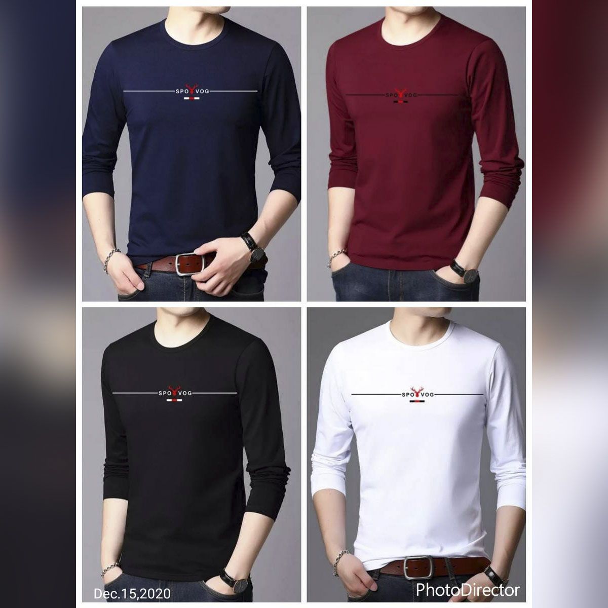 4 Pack Up Stylish Long Sleeve  T-Shirt For Men - T Shirt For Man - T Sirt