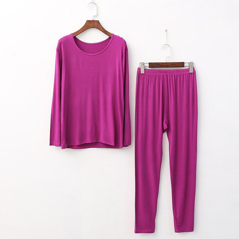Set Long Top And Bottoms Women Autumn Winter Plus Size Modal Thermal Underwear