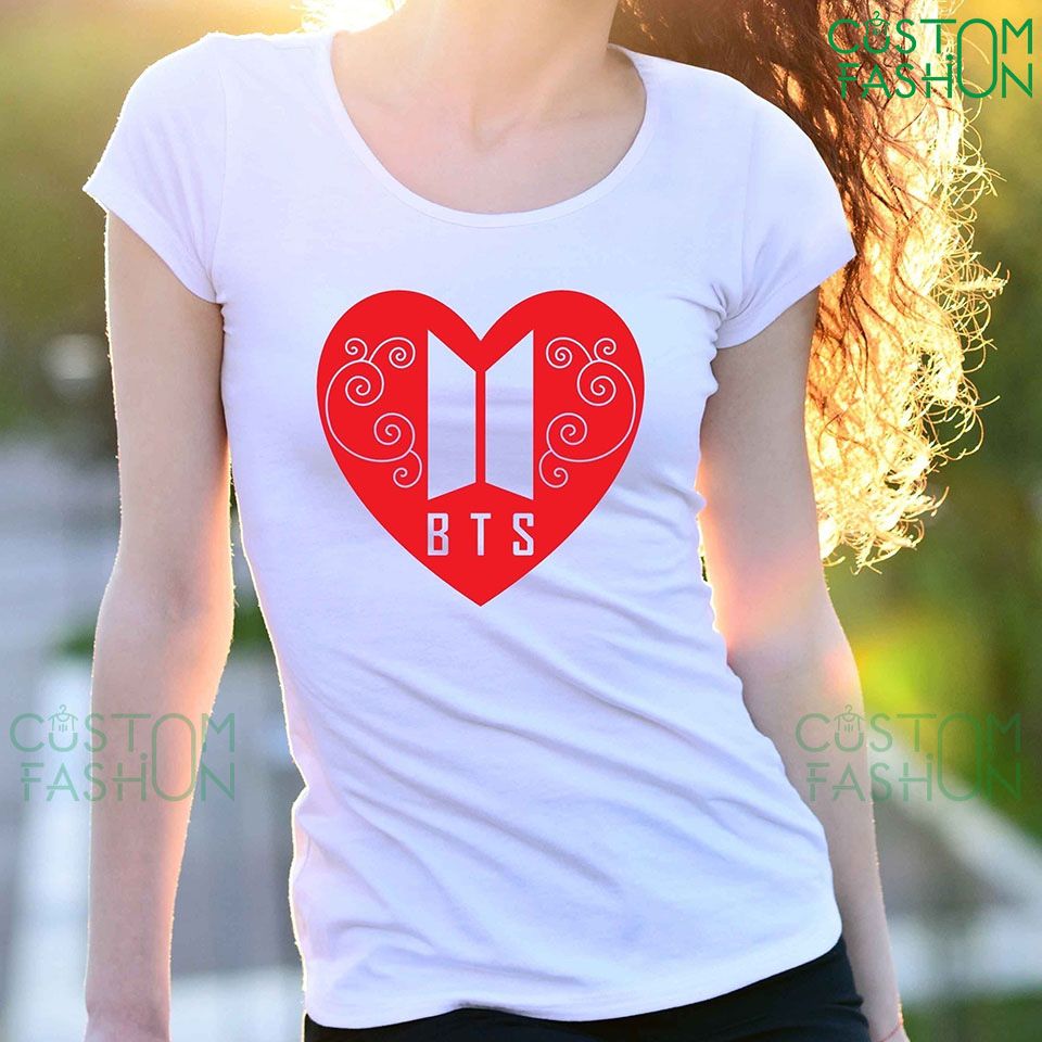 Bts Logo With Love T Shirt For Women - T Shirt For Women