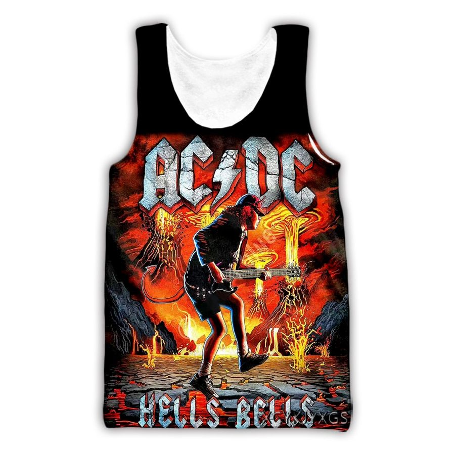 Men/Women 3D Printed DC Rock Band Casual Vest Fashion Streetwear Men Loose Srting TaTop D08