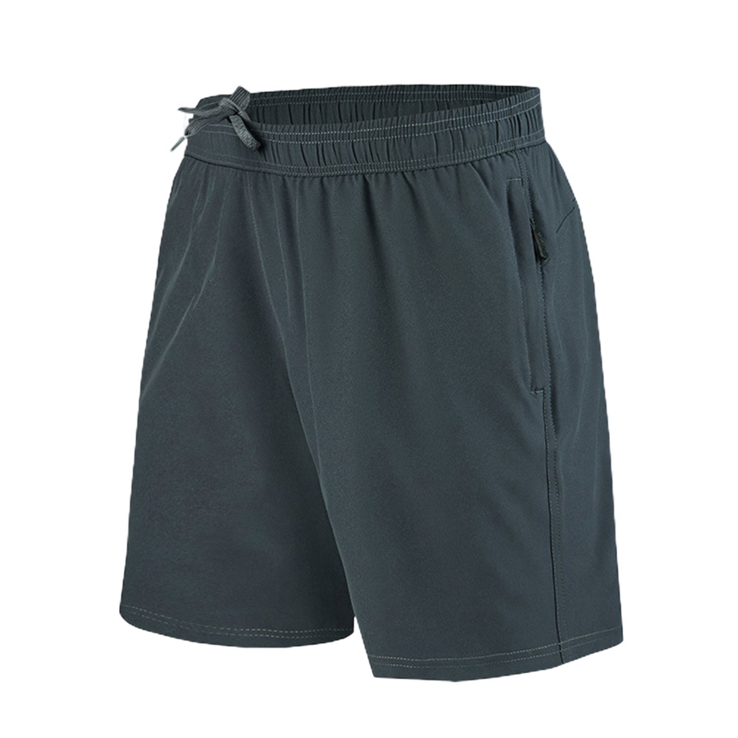Men Shorts Adjustable Drawstring Comfortable Elastic Waist Men Solid Color Breathable Mid Waist Shorts for Training
