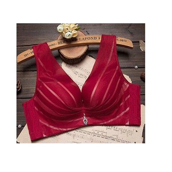 Women Plus Size Thin Bra Adjustment Type Bras Gathered Vest Underwear ZO932